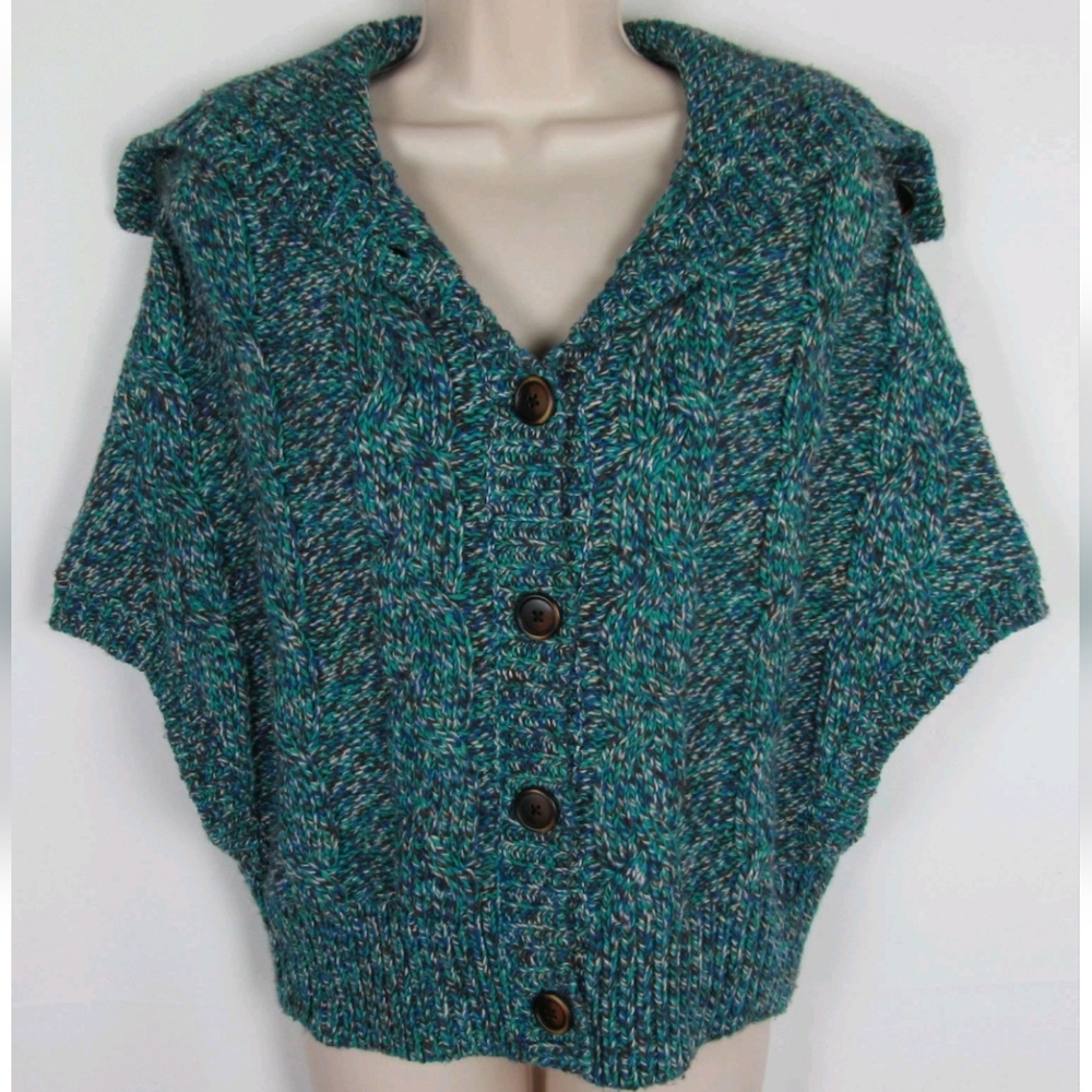 American Eagle Sweater Cardigan Size Xs Button Down Knit Short Sleeve Boxy